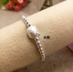 Vòng đeo tay bằng bạc hellokitty 925 sterling bạc hạt mèo KT mèo Hello Kitty vòng tay trẻ em trẻ em - Vòng chân lắc chân nữ handmade Vòng chân