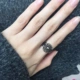 Phiên bản tiếng Hàn của 925 sterling bạc retro mã não đen chéo nhẫn hoang dã hipster cá tính mở ngón trỏ nhẫn nhẫn nữ