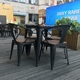 Mùa hè Starbucks Coffee Shop Bàn ngoài trời và ghế kết hợp vườn nhựa gỗ ban công đồ nội thất sân thượng ngày ngoài trời thông gió Bàn ghế ngoài trời / sân