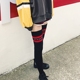 Hàn Quốc ins đầu gối stovepipe vớ hai thanh sọc đỏ và đen Harajuku đường phố bắn thể thao chic chữ cô gái mát mẻ vớ triều Vớ giảm béo