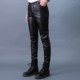 Mùa thu và mùa đông nam quần da chặt chẽ thanh niên chân đàn hồi Slim xe máy Hàn Quốc PU quần da cộng với nhung dày Quần da