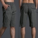 Thanh niên thường cắt quần nam lỏng lẻo đa gói yếm đàn hồi trung niên quần dây kéo túi cắt quần short Quần làm việc
