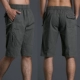 Thanh niên thường cắt quần nam lỏng lẻo đa gói yếm đàn hồi trung niên quần dây kéo túi cắt quần short