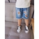 Chàng trai và cô gái jeans năm quần mùa hè cotton trẻ em nửa quần bé Hàn Quốc phiên bản của lỗ mùa hè trẻ em quần short quần bò cho bé Quần jean