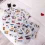Đồ ngủ của phụ nữ phù hợp với mùa hè ngắn tay cotton Snoopy phim hoạt hình cha mẹ và con cardigan chia lỏng dịch vụ nhà phù hợp với đồ ngủ pijama