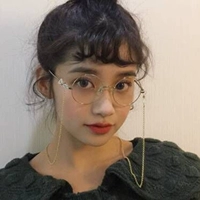 Hồng Kông-phong cách retro ulzzang đồng bằng mặt kính nữ vòng khung shape vòng mặt gương phẳng có thể được trang bị cận thị kính cận đổi màu