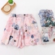 Mùa hè bông của phụ nữ quần short pajama phần mỏng quần lỏng cotton bông bông quần nhà cotton quần bãi biển lụa Quần tây