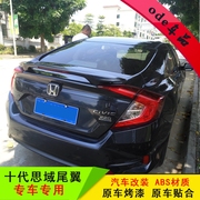 Honda mười thế hệ Civic đuôi sửa đổi 10 thế hệ mới Civic cánh gió lớn với ánh sáng punch-free dán sơn ABS