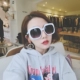 Thời trang màu trắng hộp lớn kính mát nữ net phần màu đỏ chụp đường phố retro kính Hàn Quốc phiên bản của các fan hâm mộ sao dày kính râm ...