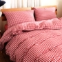Bông rửa bông bốn mảnh Nhật Bản-phong cách đơn giản bông kẻ sọc màu rắn đôi quilt cover tấm ga trải giường khăn trải giường bộ drap giường