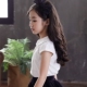 Cô gái áo sơ mi ngắn tay mùa hè ăn mặc cậu bé lớn Hàn Quốc phiên bản của các trường đại học gió áo khoác 2018 mùa hè mới trẻ em áo sơ mi trắng Áo sơ mi