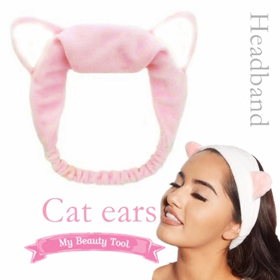 taobao agent [Exit] Cat's ears with hair hoop makeup remover with a wash with a wash with a wash with a beam with a hairband with the same foreign trade