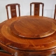 Màu đỏ Liên Myanmar Màu sắc quốc gia Miến Điện bàn ăn và bàn ghế tròn kết hợp Ming và Qing Dynasties trái cây cổ điển gỗ hồng mộc nội thất gỗ gụ - Bộ đồ nội thất