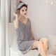 Mang theo của riêng bạn ngực pad áo ngực nightdress cô gái Hàn Quốc phiên bản của đồ ngủ cotton yếm trong sexy mùa hè nhà dịch vụ ăn mặc Đêm đầm