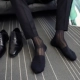 Nhật bản ăn mặc người đàn ông kinh doanh cao sọc lụa vớ giày quý ông breathable siêu mỏng nylon vớ đen