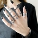 S925 sterling bạc ngón tay nhẫn nữ hipster tối giản kết hợp với chuỗi ngọc mở vòng trang sức Hàn Quốc nhan kim cuong Nhẫn