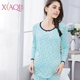 Xiaqi phụ nữ mang thai nhà dịch vụ sau sinh tháng quần áo cotton mùa thu quần áo dài quần cotton áo len đặt vòng cổ cho con bú quần bộ đồ bầu mặc nhà mùa đông Giải trí mặc / Mum mặc