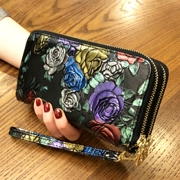 2018 phụ nữ mới của ví dài đôi dây kéo ví da điện thoại túi đôi ví công suất lớn ly hợp túi