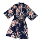 New silk áo ngủ nữ mùa hè sexy kimono tie băng lụa in đồ ngủ ngắn tay áo mỏng bên ngoài hàng loạt áo choàng tắm áo choàng Night Robe
