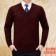 Mùa xuân và Mùa Thu Cardigan Nam Trung Niên Gà Tim Cashmere Áo Len Người Đàn Ông Kinh Doanh của Solid Color V-Cổ Áo Len Cộng Với Phân Bón XL bomber nam Áo len Cashmere