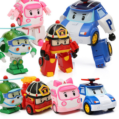 Bộ xe cứu hộ Poli Biến dạng Xe cảnh sát Poli Xe cảnh sát Robot Poli Đồ chơi cho trẻ em Ambarroi Full - Đồ chơi robot / Transformer / Puppet cho trẻ em