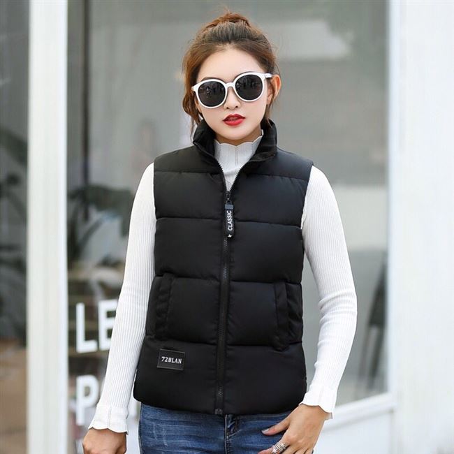 . Áo cotton nữ 2018 ngắn xuống mùa thu nữ mùa đông mới Áo khoác ấm áp Hàn Quốc áo vest không tay - Áo vest