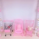 Cô gái màu hồng tim mini giỏ hàng tình yêu BB xe chơi nhà nhỏ ghế trang trí chụp đạo cụ vật dụng dcor phòng ngủ Trang trí nội thất