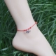 Đơn giản S925 sterling bạc chuông đỏ dây đeo vòng chân nữ nghệ thuật tươi cá tính sinh viên vòng tay hòa bình khóa tay dây chân - Vòng chân lắc chân nữ phong thủy Vòng chân