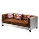 gió công nghiệp châu Âu và Mỹ làm ghế sofa khách sạn sofa thanh sang trọng da nhôm ghế sofa da retro cũ cá tính sáng tạo nhẹ - Ghế sô pha sofa giường cao cấp Ghế sô pha