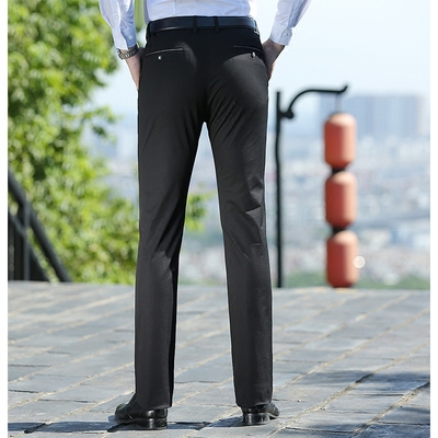 Bastion băng lụa tinh khiết bông giản dị quần nam trung niên đàn hồi miễn phí quần kinh doanh thẳng mỏng quần phần mỏng mùa hè quần