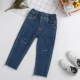 Cô gái jeans 2018 mùa hè mới của Hàn Quốc phiên bản của denim cotton lỗ trong trẻ em lớn stretch Slim hoang dã cắt quần Quần jean