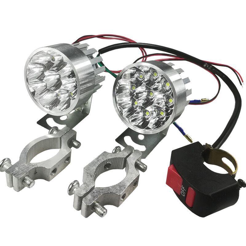 Đèn xe đạp điện pin siêu sáng xe ô tô 12 v-80v đèn pha bên ngoài đèn pha giả - Đèn xe máy