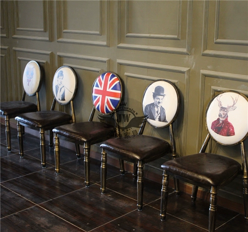 Американские ретро -тематические столы и стул красавица для ногтей, стул бара, столик ресторан и стул промышленного ветра