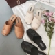 2018 mùa xuân và mùa hè mới hoang dã Bao Đầu dép phẳng thấp gót nửa kéo giày của phụ nữ đầu vuông Hàn Quốc Dongdaemun skid áo sơ mi kẻ nữ Mùa xuân