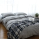 Bông rửa bốn mảnh bông đơn giản màu kẻ sọc sọc giường bông quilt quilt trải giường trải giường 笠