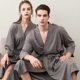 Mùa hè phần mỏng waffle áo choàng tắm nữ mùa hè thấm khô nhanh áo choàng tắm XL robes couple đồ ngủ nữ nam mùa hè áo choàng lụa dài tay cho nam Night Robe