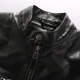 Beckham với cùng một xe máy người đàn ông da và Châu Âu đoạn ngắn cổ áo jacket Harley triều nam Slim PU leather jacket Quần áo lông thú