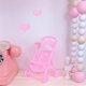 Cô gái màu hồng tim mini giỏ hàng tình yêu BB xe chơi nhà nhỏ ghế trang trí chụp đạo cụ Trang trí nội thất