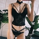 ZZ xương ZZ đen sexy ren yếm trong với pad ngực treo cổ strapless halter top phụ nữ mặc đáy ao kieu dep Áo ba lỗ