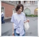 K1004 Phụ nữ Hàn Quốc 2019 dây buộc lỏng lẻo phía trước thắt nút áo sơ mi ngắn tay mùa hè - Áo sơ mi Áo sơ mi