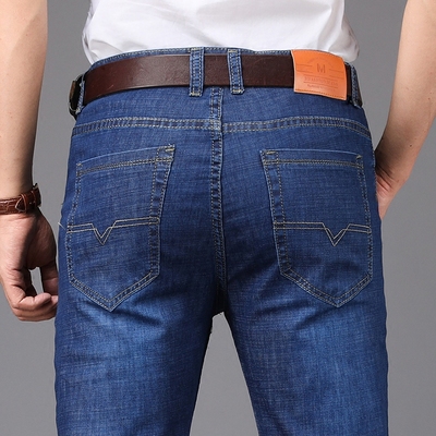 Hàng ngày đặc biệt jeans nam mùa hè siêu mỏng stretch tự trồng thẳng kinh doanh mùa hè quần tây giản dị người đàn ông trẻ tuổi Cao bồi