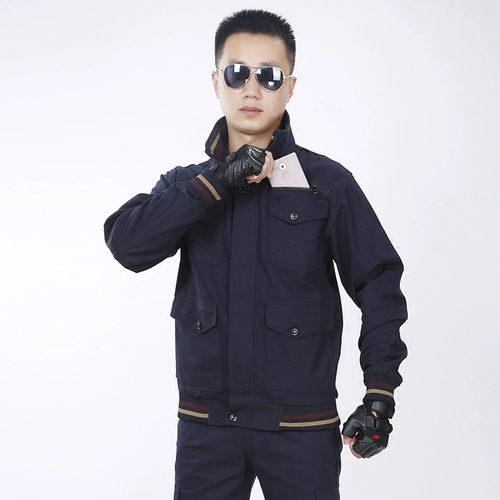 Весна и лето хлопок четыре сезона рабочая одежда набор мужской одежды -устойчивая сварная сварная рабочая одея