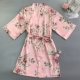 New silk áo ngủ nữ mùa hè sexy kimono tie băng lụa in đồ ngủ ngắn tay áo mỏng bên ngoài hàng loạt áo choàng tắm áo choàng