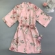 New silk áo ngủ nữ mùa hè sexy kimono tie băng lụa in đồ ngủ ngắn tay áo mỏng bên ngoài hàng loạt áo choàng tắm áo choàng áo choàng lụa dài tay cho nam Night Robe