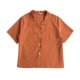 RENA chủ tiệm đề nghị tính khí retro bốn màu phù hợp với mùa hè cổ áo ve áo nhỏ là mỏng hoang dã túi áo sơ mi