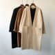 Phiên bản Hàn Quốc Túi vuông dài áo len cardigan khí chất mỏng lỏng màu rắn dệt kim áo khoác nữ dày - Đan Cardigan