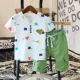 Quần áo trẻ em 4 mùa hè 5 bé trai mùa hè 2019 mới 6 cotton 7 tay ngắn 8-9 áo thun bé trai nam 11 tuổi thủy triều - Phù hợp với trẻ em