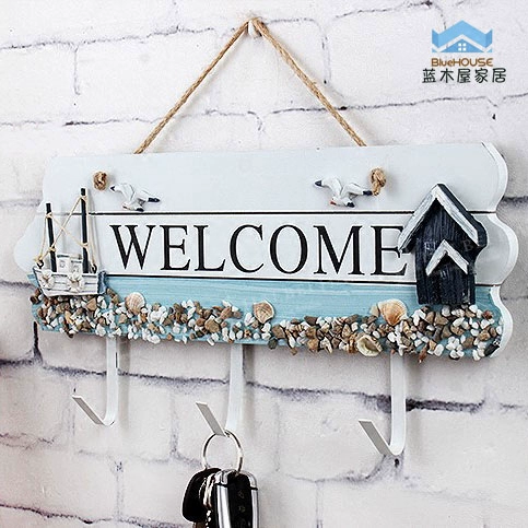 Добро пожаловать в дверь дома ресторан на стенах, декоративная тема морской темы средиземноморского стиля