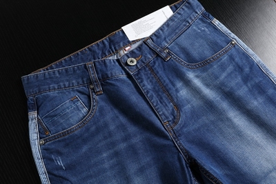 Đuôi trong nước duy nhất cắt nhãn mùa hè phần mỏng quần jean nam quần jeans năm quần giản dị ống túm quần của nam giới Cao bồi