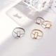 Thiết kế tối giản cảm giác đơn giản phong cách Châu Âu và Mỹ tam giác hình học hộp vàng mix nhẫn ngón trỏ vòng nữ Nhẫn
